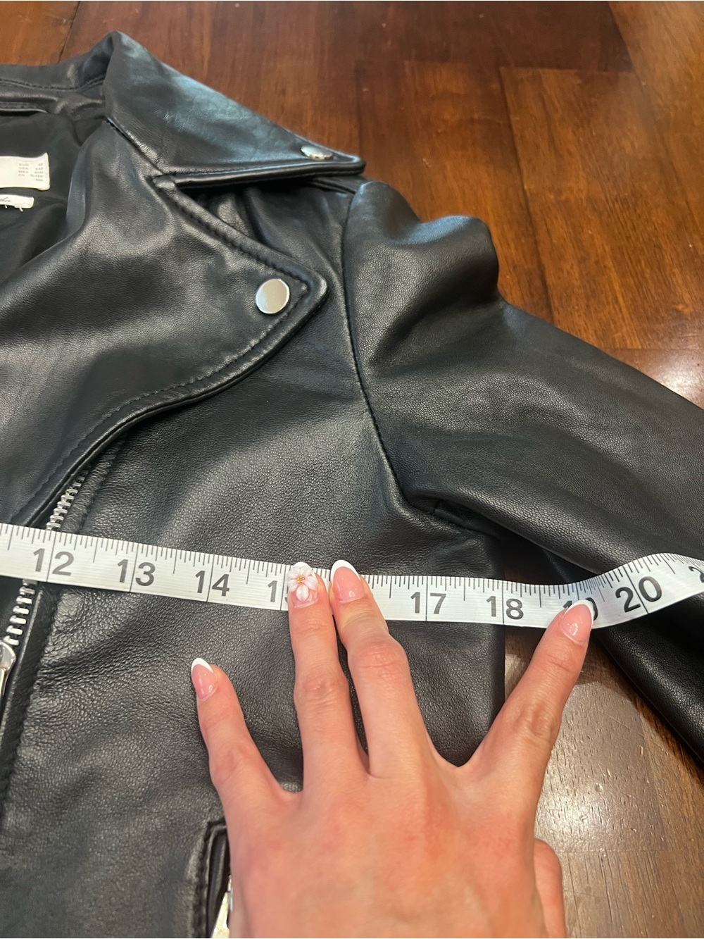Mango Black Leather Asymmetrical Moto Jacket - Picture 12 of 14
